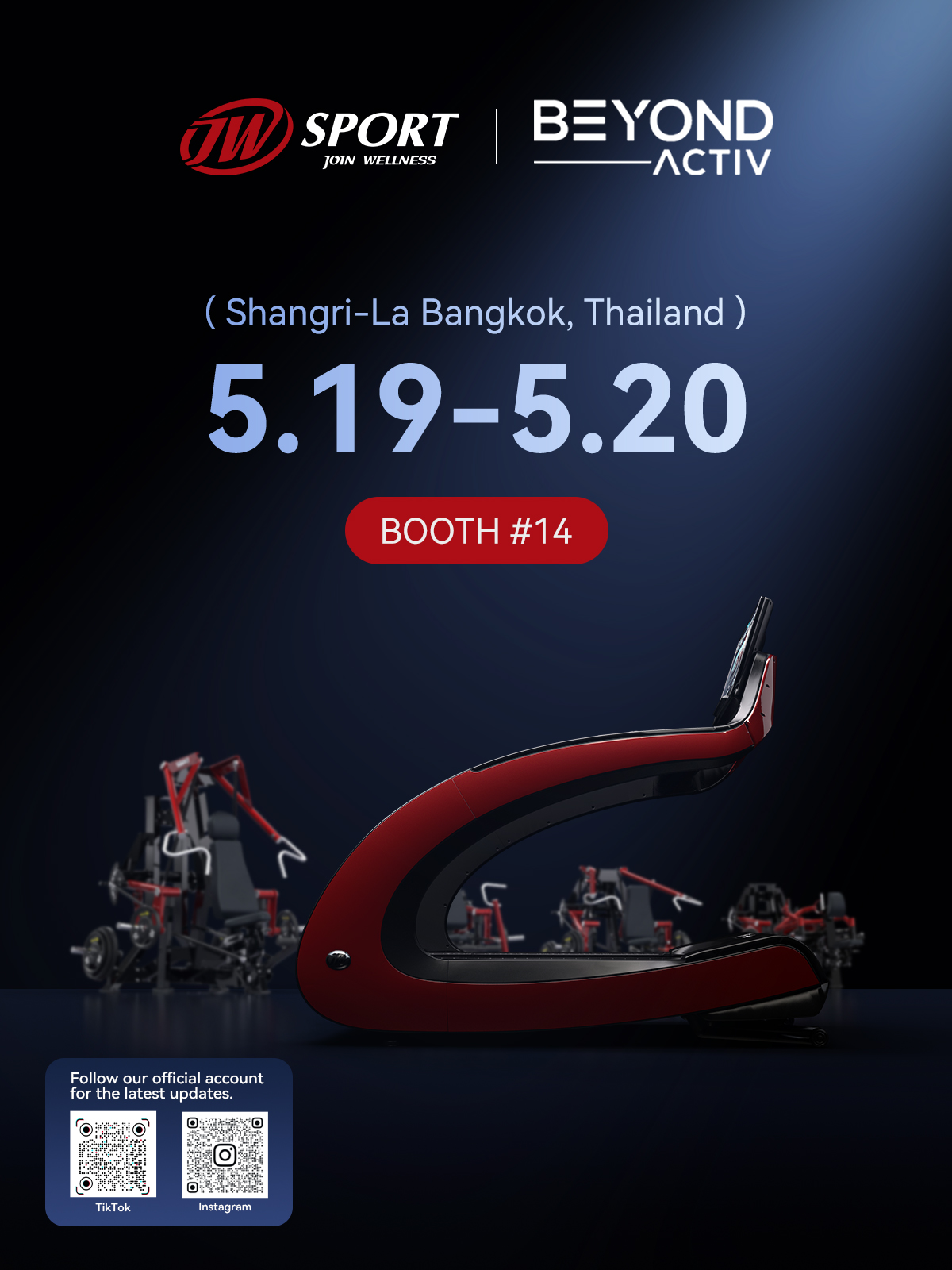 JW SPORT is heading to Bangkok. Join us at Beyond Activ and experience the future of commercial fitness.